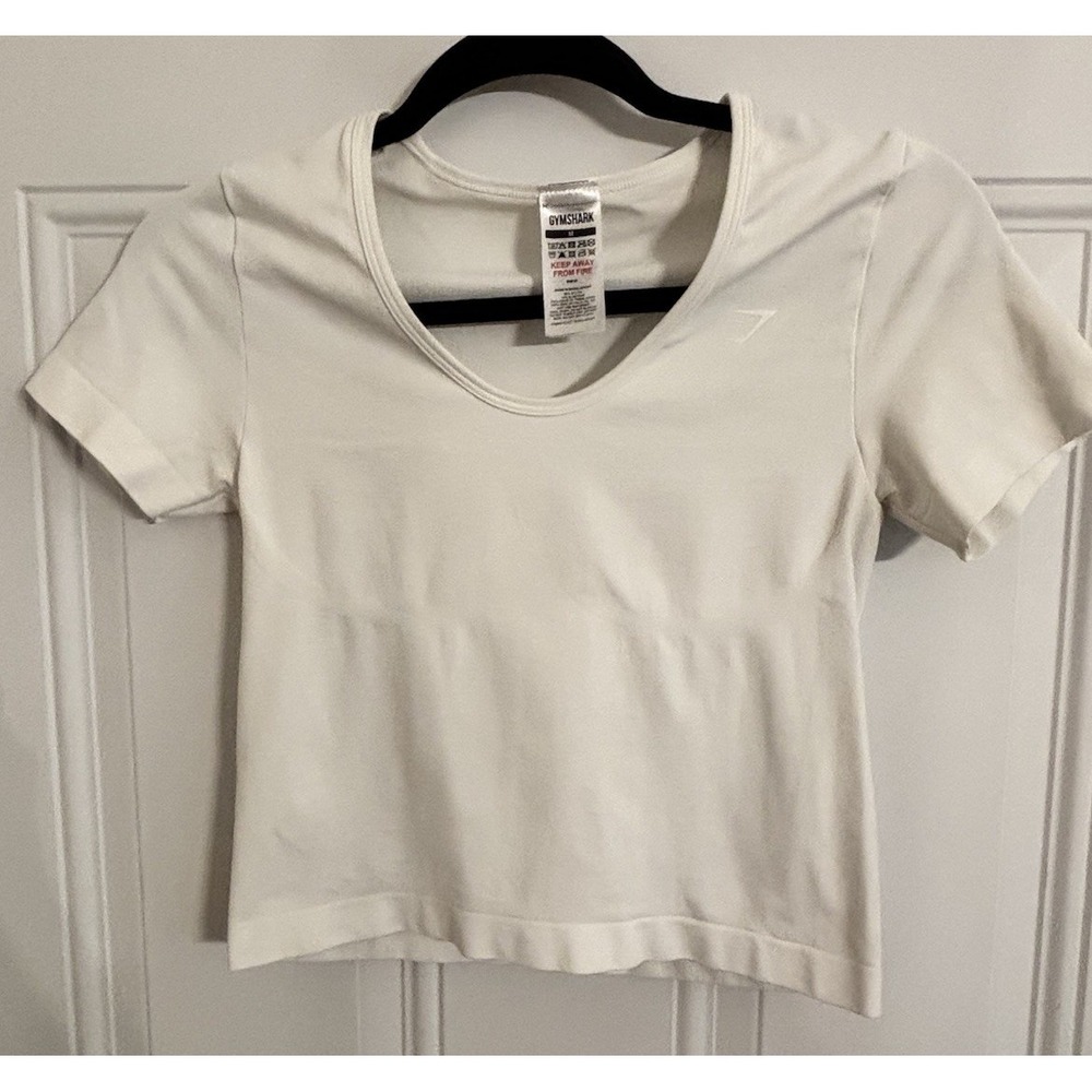 Gymshark Cropped Top short-sleeve Seamless Breast Outline White Women's M